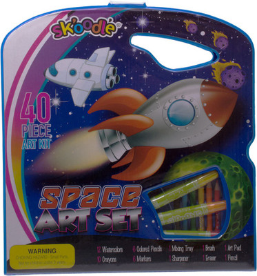 

SKOODLE Kids drawing 40 Pieces Space Coloring Kit Art Set