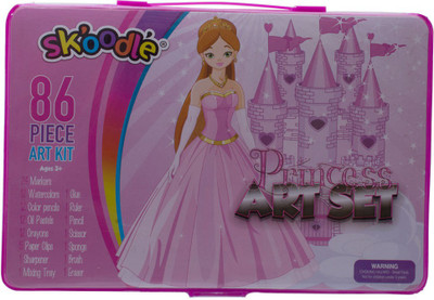 

SKOODLE Kids drawing 86 Pieces Princess Coloring Kit Art Set