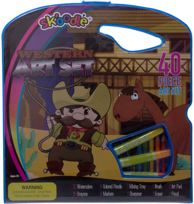 

SKOODLE Kids drawing 40 Pieces Westen Coloring Kit Art Set