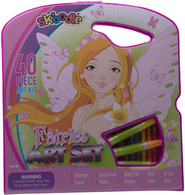 

SKOODLE Kids drawing 40 Pieces Fairies Coloring Kit Art Set