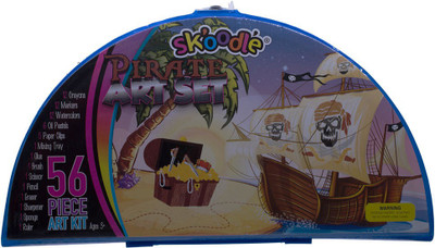 

SKOODLE Halfmoon Shape Kids Halfmoon Shape drawing 56 Piece Pirate Coloring Kit