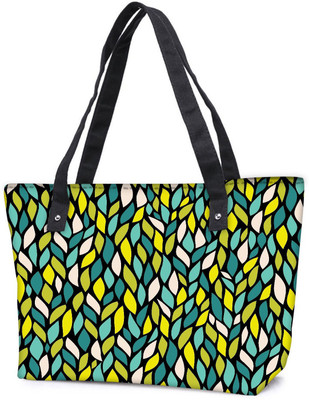 

Snoogg Pack Of 2 A Seamless Leaf Pattern Combo Tote Shopping Grocery Bag With Coin Pencil Purse Shoulder Bag(Multicolor, 5 L)