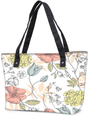 

Snoogg Pack Of 2 Seamless Vintage Flower Pattern Combo Tote Shopping Grocery Bag With Coin Pencil Purse Shoulder Bag(Multicolor, 5 L)