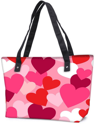

Snoogg Pack Of 2 Multiple Hearts Combo Tote Shopping Grocery Bag With Coin Pencil Purse Shoulder Bag(Multicolor, 5 L)