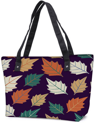 

Snoogg Pack Of 2 Seamless Leaf Pattern Combo Tote Shopping Grocery Bag With Coin Pencil Purse Shoulder Bag(Multicolor, 5 L)