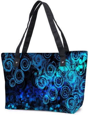 

Snoogg Pack Of 2 Abstract Blue Patterned Combo Tote Shopping Grocery Bag With Coin Pencil Purse Shoulder Bag(Multicolor, 5 L)