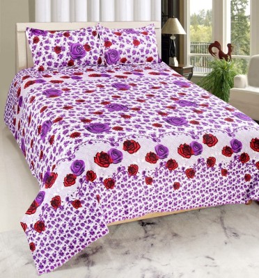 Welhouse India Cotton Double Floral Flat Bedsheet(Pack of 1, Multicolor)