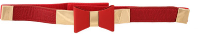 

Mooi Women Casual Red Artificial Leather Belt