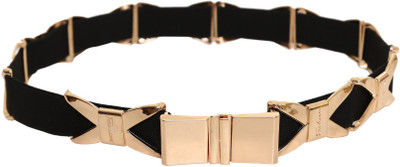 

Mooi Women Casual Gold Fabric Belt, Black