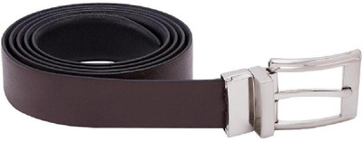 

Dare for Voylla Men Casual Black, Brown Artificial Leather, Metal Reversible Belt