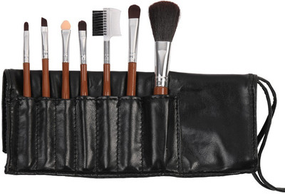 

3RB 7 Piece Makeup Brush set Black Leather Case)(Pack of 7)