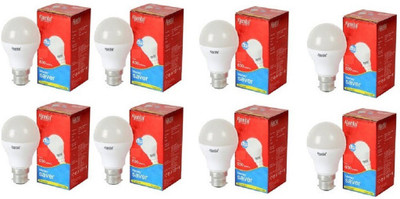 Ajanta 7 W Round B22 LED Bulb(White, Pack of 8)