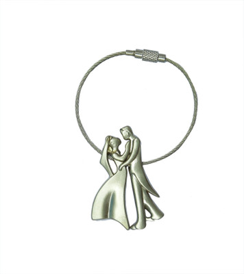 

JOSHISNEST MATELIC SILVER DANCING COUPLE KEY CHAIN Locking Key Chain(Silver)