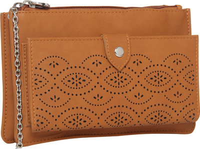 

Butterflies Casual Tan Clutch