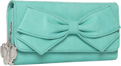 

Butterflies Casual Green Clutch