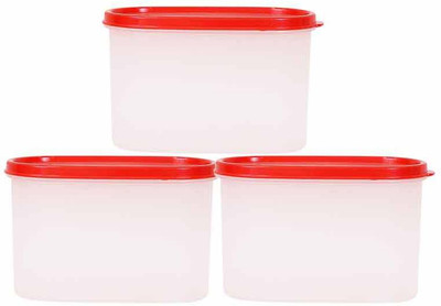 

SSD Microwaveable Space Saver 3PC - 1200 ml Plastic Grocery Container(Pack of 3, White, Red), Red;white