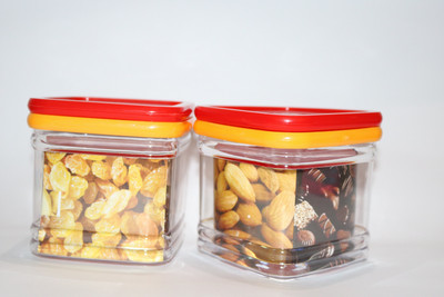 

SPRING - 450 ml Plastic Grocery Container, Tea Coffee & Sugar Container, Pickle Container & Salt Pepper Container, Spice Container(Pack of 2, Red)