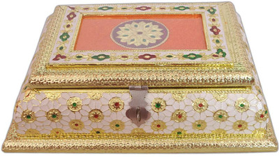

Aatish AM 7 x 9 Mina Dry Fruit Box / Multipurpose Box Wooden Decorative Platter(Multicolor)