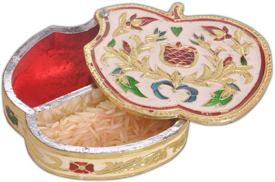 

Aatish AM 3 x 4 Apple Oxidised Kankavati Box / Multipurpose Box Wooden Decorative Platter(Multicolor)
