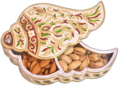 

Aatish AM 4 x 7.75 Shankh Oxidised Dry Fruit Box / Multipurpose Box Wooden Decorative Platter(Multicolor)