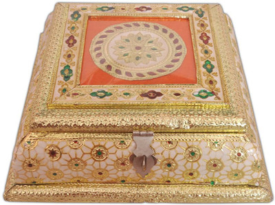 

Aatish AM 8 x 8 Mina Dry Fruit Box / Multipurpose Box Wooden Decorative Platter(Multicolor)