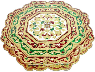 

Aatish AM 13 x 13 Rangoli Oxidised Dry Fruit Box / Multipurpose Box Wooden Decorative Platter(Multicolor)
