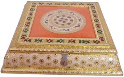 

Aatish AM 12 x 12 Mina Dry Fruit Box / Multipurpose Box Wooden Decorative Platter(Multicolor)