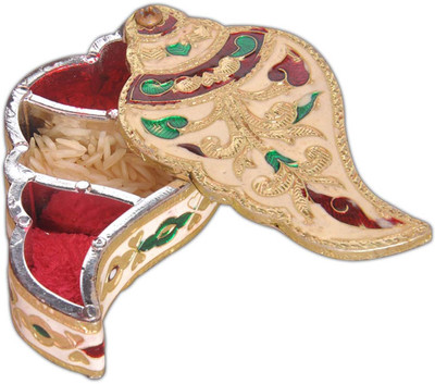 

Aatish AM 2 x 4 Shankh Oxidised Kankavati Box / Multipurpose Box Wooden Decorative Platter(Multicolor)