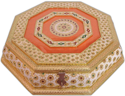 

Aatish AM 13 x 13 Mina Dry Fruit Box / Multipurpose Box Wooden Decorative Platter(Multicolor)