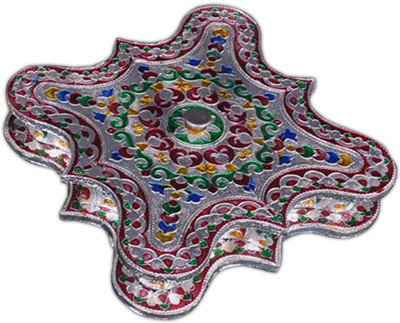 

Aatish AM 8 x 8 Rangoli D2 Compressed Woodplay Dry Fruit Box / Multipurpose Box Wooden Decorative Platter(Multicolor)