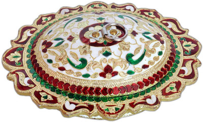 

Aatish AM 6.5 x 8 Mina Dry Fruit Box / Multipurpose Box Wooden Decorative Platter(Multicolor)