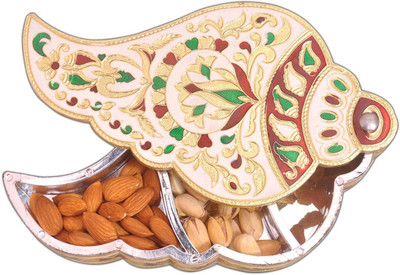 

Aatish AM 9 x 5 Shankh Oxidised Dry Fruit Box / Multipurpose Box Wooden Decorative Platter(Multicolor)