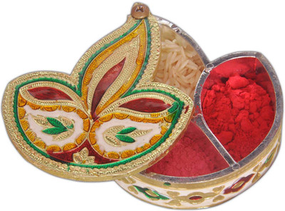 

Aatish AM 3 x 4 Diya Oxidised Kankavati Box / Multipurpose Box Wooden Decorative Platter(Multicolor)