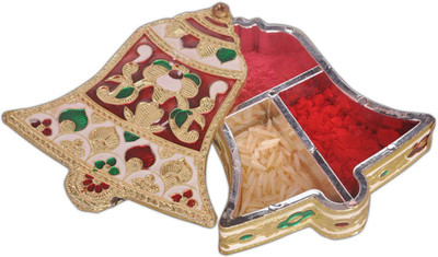 

Aatish AM 3 x 4 Bell Oxidised Kankavati Box / Multipurpose Box Wooden Decorative Platter(Multicolor)
