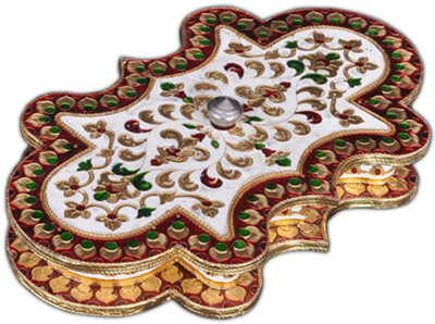 

Aatish AM 7 x 11 Rangolo D1 Compressed Woodplay Dry Fruit Box / Multipurpose Box Wooden Decorative Platter(Multicolor)