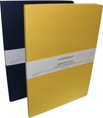 

Mypaperclip A4 Notebook(160 Ruled Pages Executive Series, Blue-Yellow, Pack of 2)