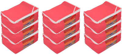 

Kuber Industries Designer Non woven Saree cover Bag Set of 9 Pcs /Wardrobe Organiser/Regular Clothes Cover " KI19153P23(Pink)
