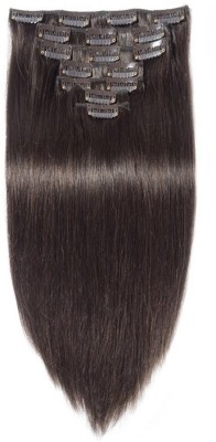 

Majik 100% Original Real Human 7 pcs 100 Grams, 24 Inches (Dark Brown) For Women & Girls Hair Extension