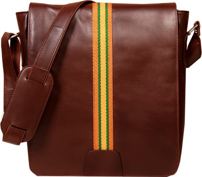 

Leather World Messenger Bag(Brown)