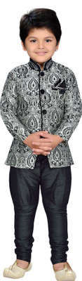 

AJ Dezines Boys Festive & Party Sherwani and Churidar Set(Multicolor Pack of 1, Black
