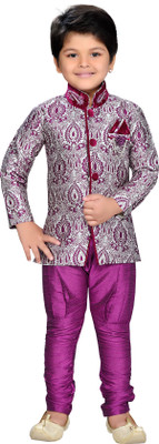 

AJ Dezines Boys Festive & Party Sherwani and Churidar Set(Multicolor Pack of 1, Purple