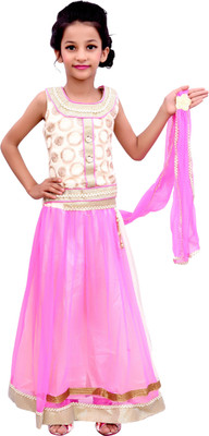 Crazeis Lehenga Choli Ethnic Wear Embroidered Lehenga, Choli and Dupatta Set(Pink, Pack of 1)