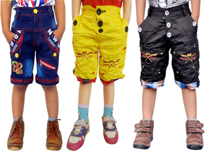 AD & AV Short For Boys Casual Embriodered Cotton Blend(Multicolor, Pack of 3)