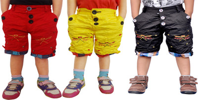 AD & AV Short For Boys Casual Embriodered Cotton Blend(Multicolor, Pack of 3)