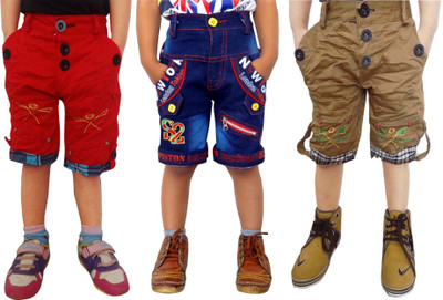 AD & AV Short For Boys Casual Embriodered Cotton Blend(Multicolor, Pack of 3)