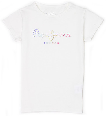 

Pepe Jeans Girls Solid Cotton T Shirt(Pink, Pack of 1, Ecru