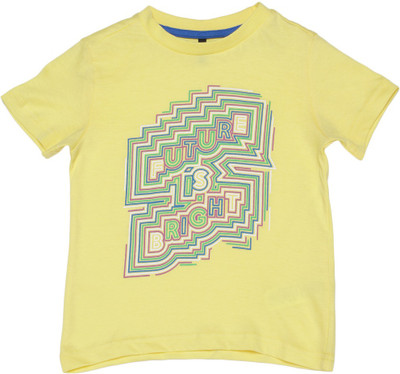 

United Colors of Benetton Boys Solid Cotton T Shirt(Yellow, Pack of 1, S10