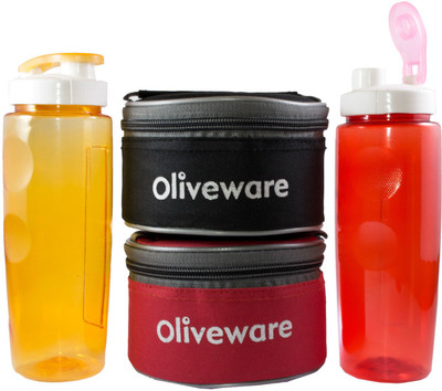 

Oliveware 2 Galaxy Lunch Set with Sipper and 4 Containers Lunch Box(750 ml), Multicolor