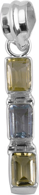 

Zivah Graceful Three Stone Citrine, Topaz Sterling Silver Pendant