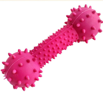 

SRI High Quality Natural Rubber Colorful Dumbbell with Bell Puppy Fetch Chew Teeth Cleaning Size Small Rubber Chew Toy For Dog